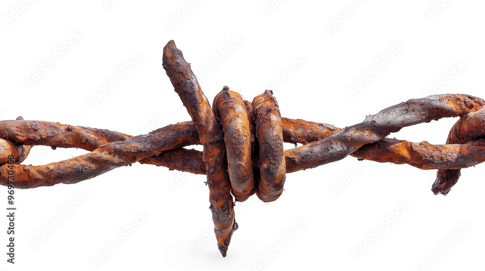 classic barbed wire on isolated white background classic barbed wire on isolated white background