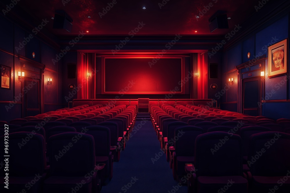 Fototapeta premium empty cinema screen mockup