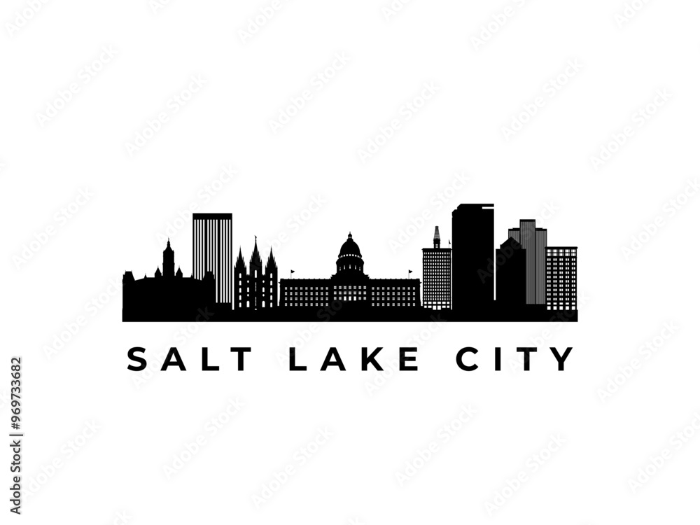 Naklejka premium Vector Salt Lake City skyline. Travel Salt Lake City famous landmarks. Business and tourism concept for presentation, banner, web site.