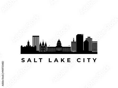 Vector Salt Lake City skyline. Travel Salt Lake City famous landmarks. Business and tourism concept for presentation, banner, web site.
