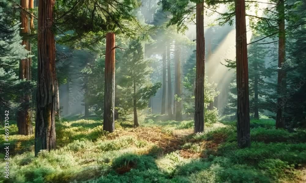 Pine forest with a carpet of needles, Video Pine forest with a carpet of needles, Video