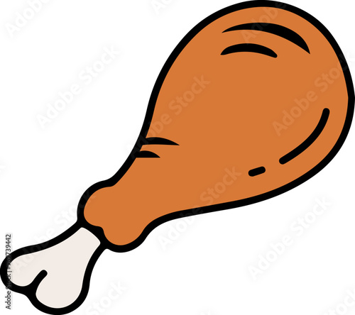 drum stick chicken hand drawn design