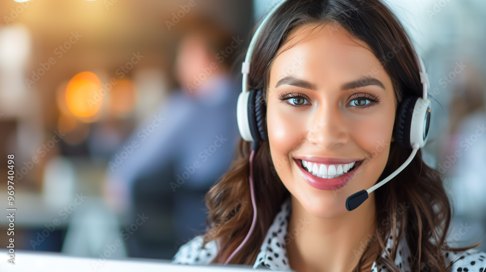 A portrait of a young woman working as a call center operator in a customer service hub, providing remote support with professionalism, assisting clients efficiently and with care.
A portrait of a young woman working as a call center operator in a customer service hub, providing remote support with professionalism, assisting clients efficiently and with care.