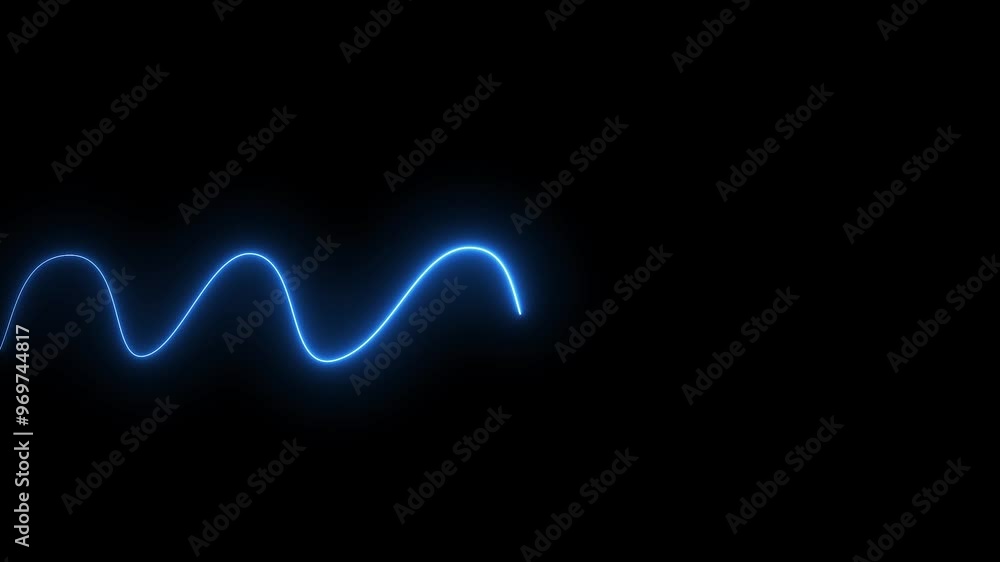 abstract glowing neon lines blue curves, light rays technology effect background 4k video. abstract glowing neon lines blue curves, light rays technology effect background 4k video.