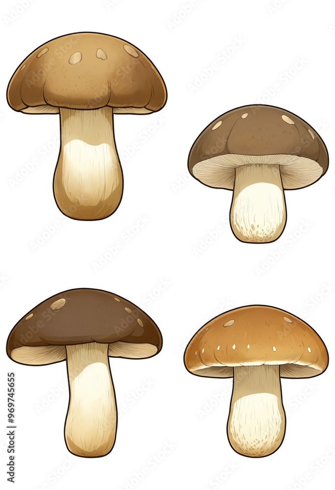 Mushroom illustration set on a transparent background Mushroom illustration set on a transparent background