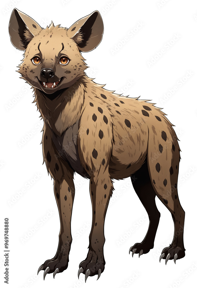 Obraz premium Spotted hyena stands on a transparent background