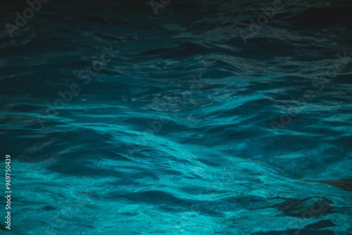 Close-up view of clear, blue crystal waters in the island of Zakynthos, Greece