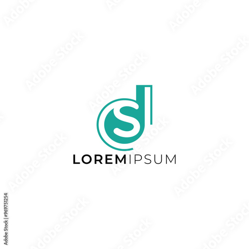 Initial lowercase letter sd logo design