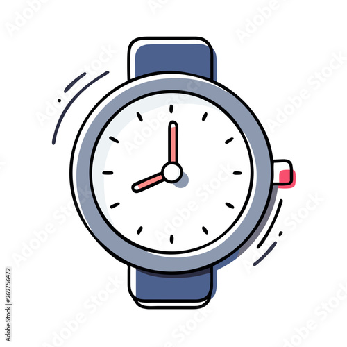 Modern wristwatch illustration with a stylish design on a white background for timepiece concepts