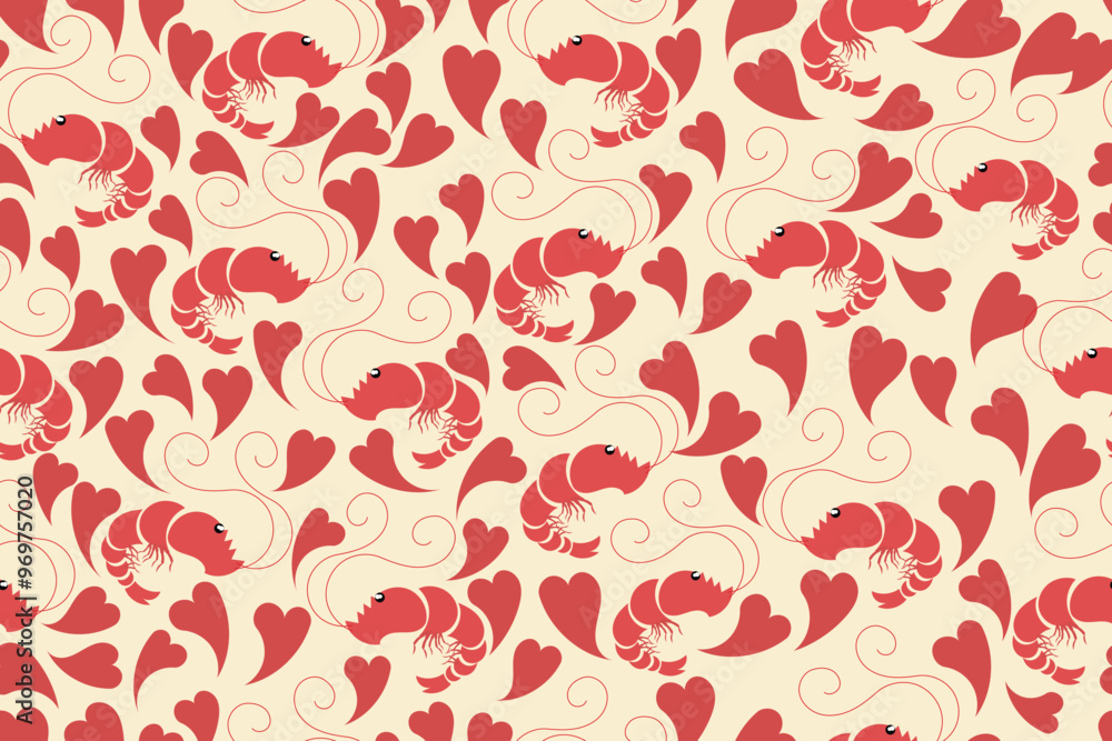 shrimp seamless pattern for background,cover,wrapper,wallpaper,etc shrimp seamless pattern for background,cover,wrapper,wallpaper,etc