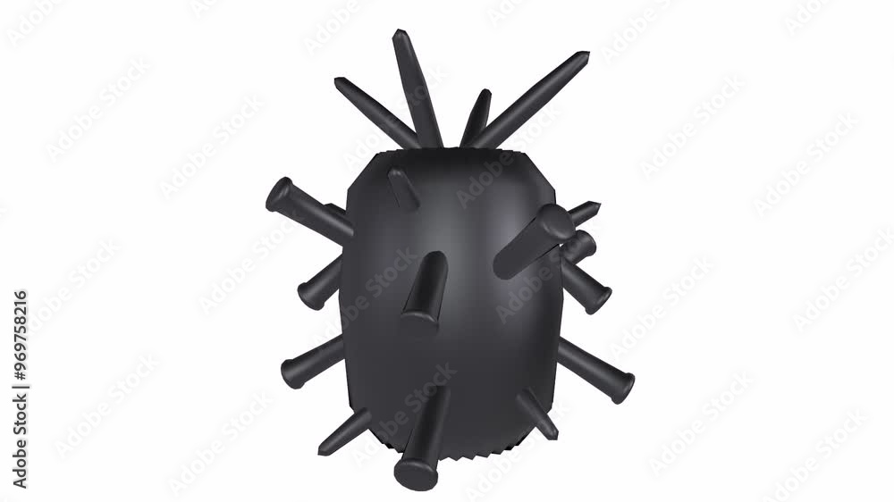 3D rendering of a unique abstract black spiked sculpture 3D rendering of a unique abstract black spiked sculpture