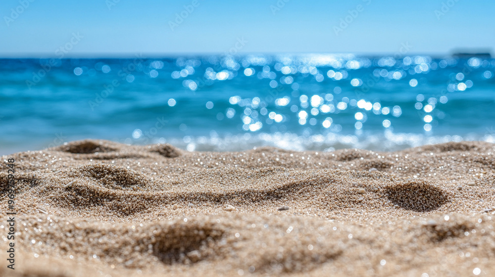sandy beach on a sunny day with a blurred bokeh background, evoking tranquility and relaxation. Soft golden sand contrasts with the bright sky, capturing the essence of calm and peaceful nature sandy beach on a sunny day with a blurred bokeh background, evoking tranquility and relaxation. Soft golden sand contrasts with the bright sky, capturing the essence of calm and peaceful nature