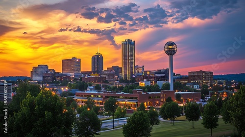 Knoxville, Tennessee Skyline at Sunset