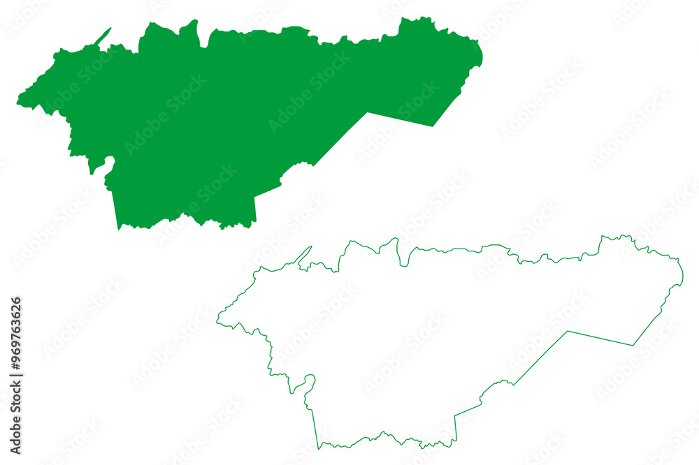 Obraz premium Acopiara municipality (Ceará state, Municipalities of Brazil, Federative Republic of Brazil) map vector illustration, scribble sketch Acopiara map