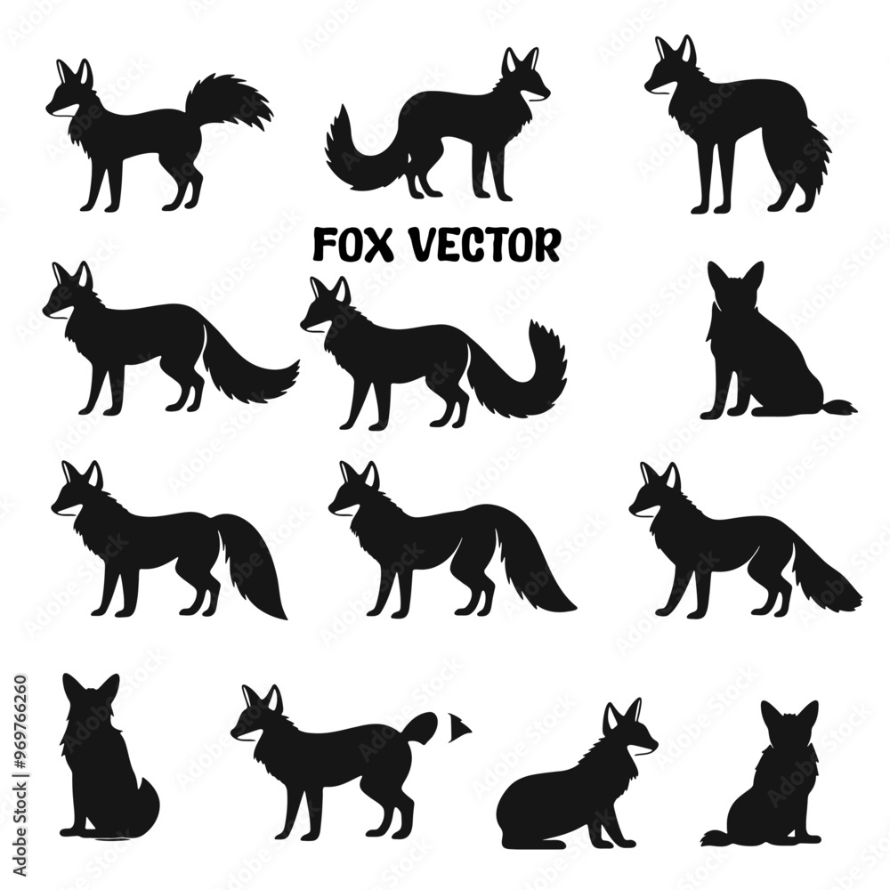 Fox Silhouette vector Fox Silhouette vector