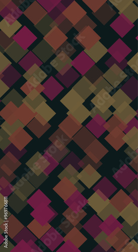 Modern geometric pattern with green and purple hues, perfect for dynamic and stylish backgrounds in design projects.
