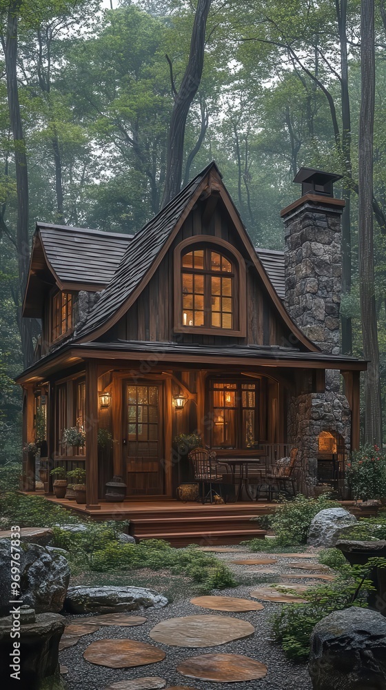 charming tiny house nestled in a lush forest glade with a cozy porch rustic wood exterior and whimsical architectural details charming tiny house nestled in a lush forest glade with a cozy porch rustic wood exterior and whimsical architectural details