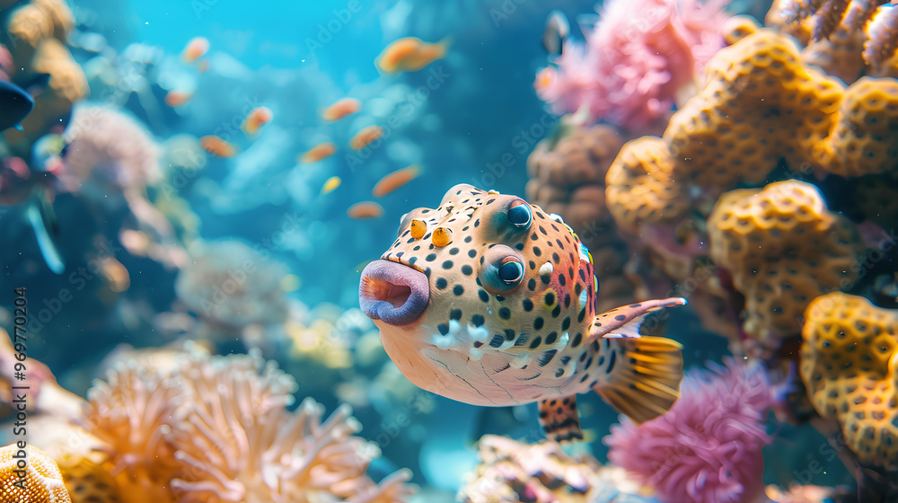 Coral reef fish with cute shapes Coral reef fish with cute shapes