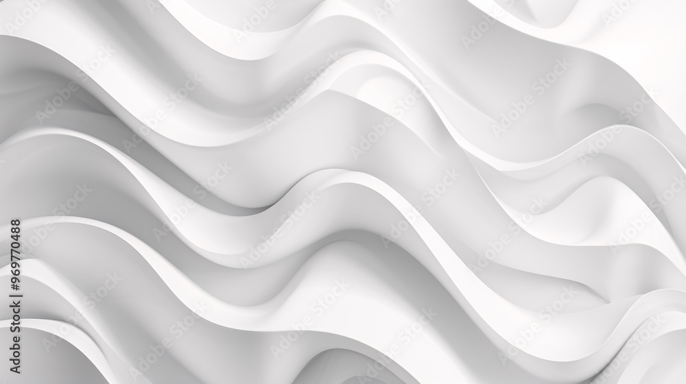 Fototapeta premium Abstract wavy white background.