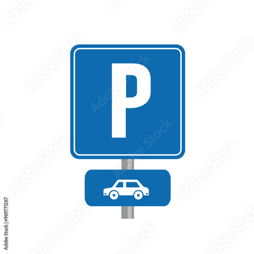 road sign icon, car parking place. suitable for poster use and web icon