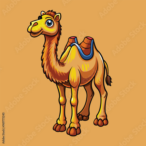 camel Vector Cartoon Illustration. Animal Design Isolated.