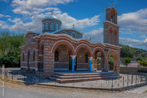 Obraz na płótnie The old village of Mesta is one of the main Mastihochoria villages on the Greek island of Chios. Church on the island of Chios . w salonie