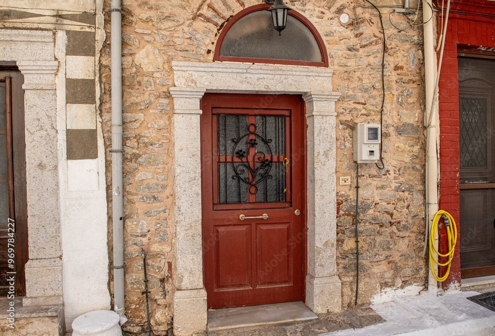 The old village of Mesta is one of the main Mastihochoria villages on the Greek island of Chios. Stone houses, streets and villages of Chios .