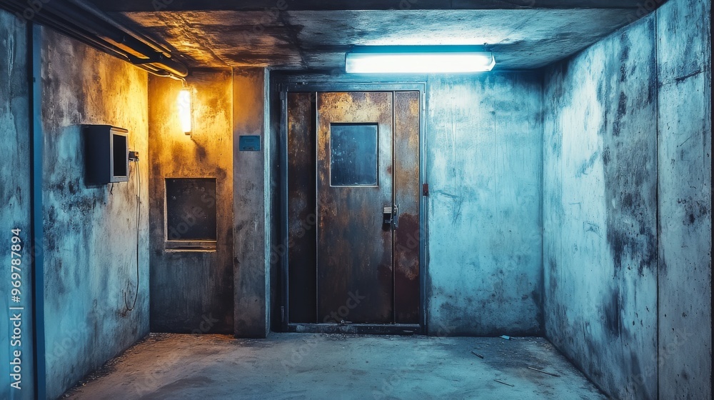 Rusty Doorway in Abandoned Industrial Building Rusty Doorway in Abandoned Industrial Building
