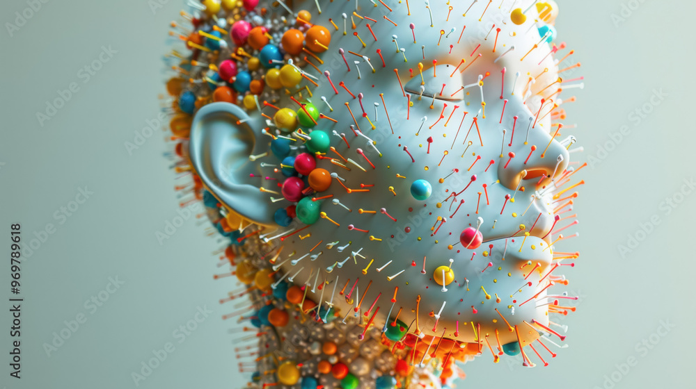 Create a hyper-realistic image of a model from the torso up with ...