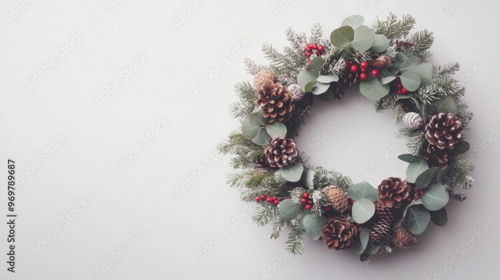 Evergreen Wreath with Pine Cones and Berries Evergreen Wreath with Pine Cones and Berries