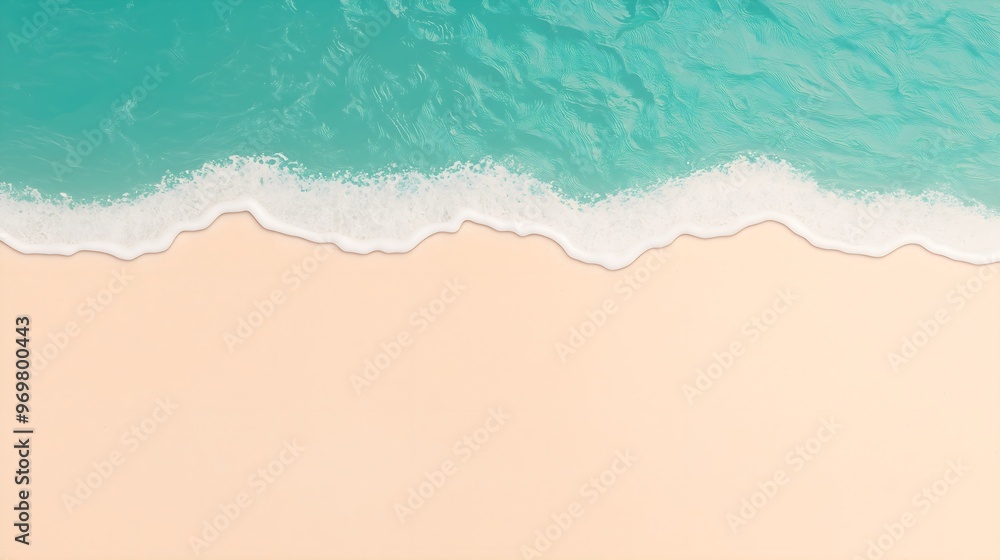 An Aerial View Of A Pristine Beach With Turquoise Waves Crashing Onto The Sandy Shore, Beige Sand, Natural Beauty And Tranquility Of The Coastal Landscape An Aerial View Of A Pristine Beach With Turquoise Waves Crashing Onto The Sandy Shore, Beige Sand, Natural Beauty And Tranquility Of The Coastal Landscape