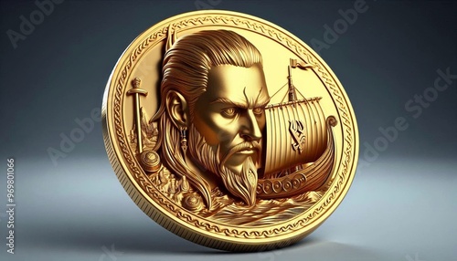 3D Floki Coin photo