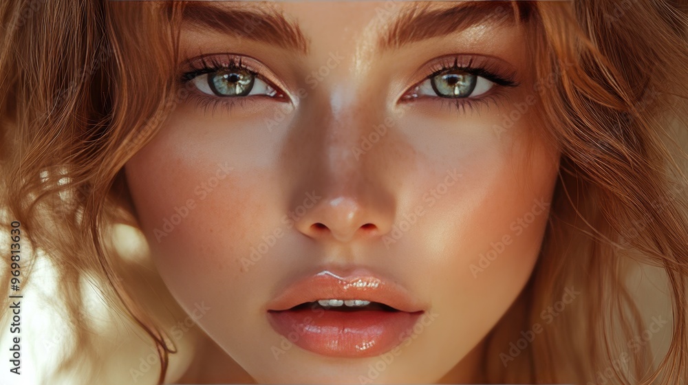 Fototapeta premium Images of models with trendy and stylish makeup looks