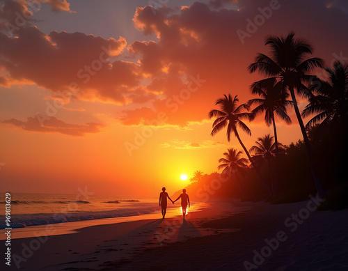 silhouette of a person on the beach