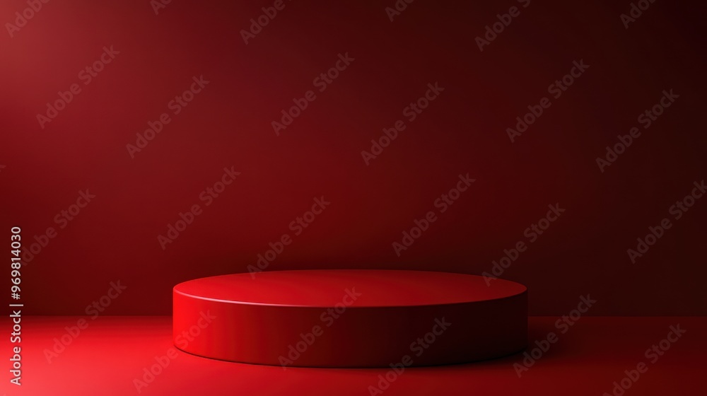 Red Platform Minimalist Background Red Platform Minimalist Background