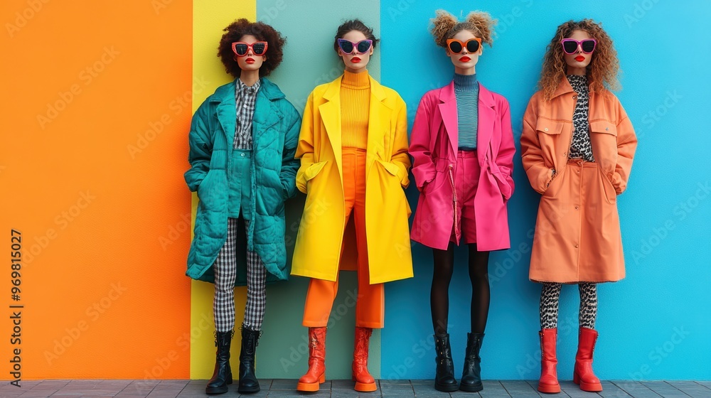 Fototapeta premium Fun and playful fashion designs with vibrant colors and patterns