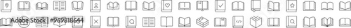 Opened Book Thin Icons Collection. Editable Stroke. Suitable for Web Sites, Books, Cards, Apps