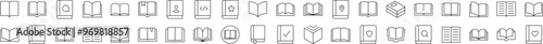 Opened Book Set of Thin Icons. Editable Stroke. Suitable for Web Sites, Books, Cards, Apps