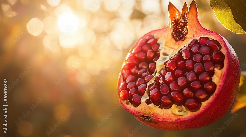 A close-up of a pomelo on a tree, illuminated by the sun shining through the foliage behind A close-up of a pomelo on a tree, illuminated by the sun shining through the foliage behind