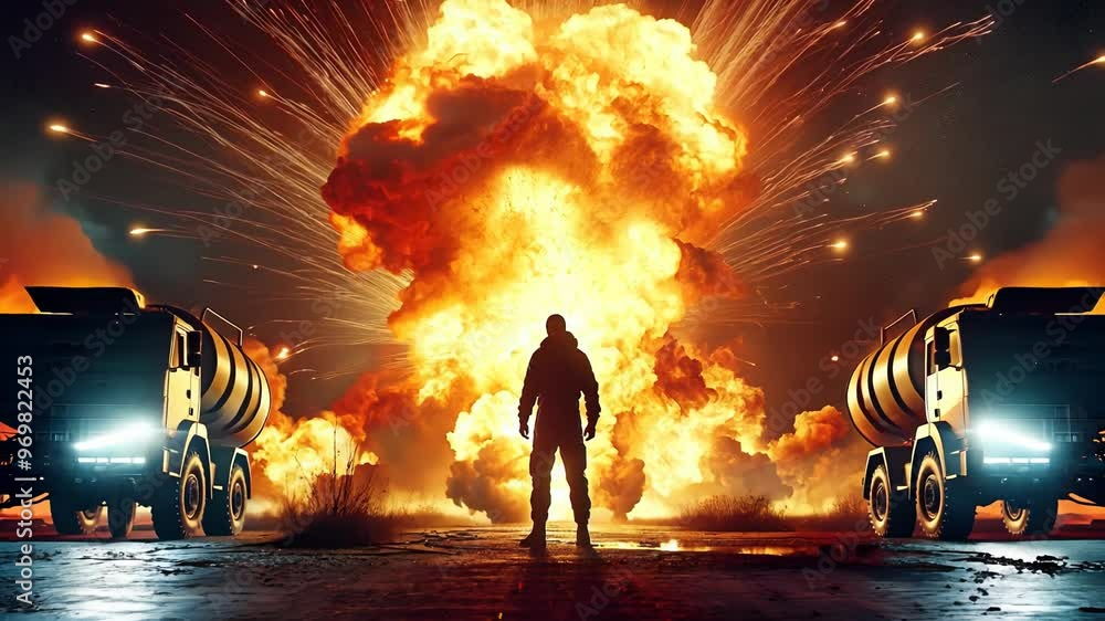Lone Survivor Stands Before Fiery Blast Lone Survivor Stands Before Fiery Blast