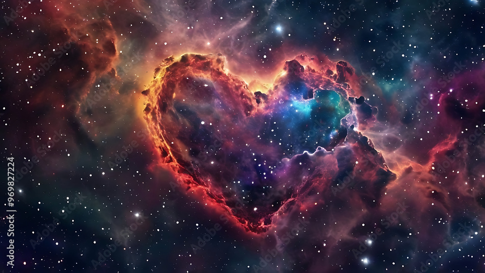 heart nebula in space with coloful background and stars for love and romance heart nebula in space with coloful background and stars for love and romance