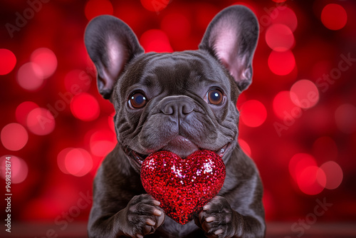 Wallpaper Mural Heartwarming Hound: Frenchie's Ruby Treasure Torontodigital.ca