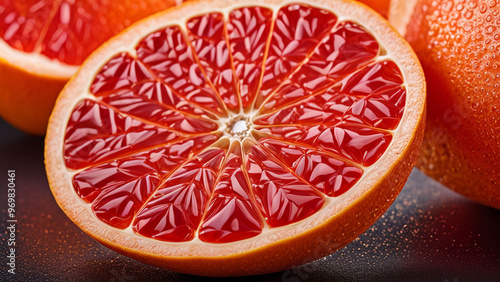 Fresh grapefruit Slices  background	
