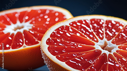 Fresh grapefruit Slices  background	

