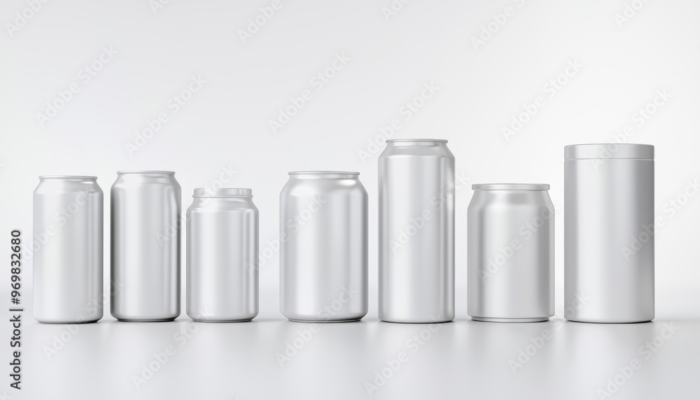 Describe how the clean lines and smooth surface of the silver cans can inspire modern product packaging across other industries, such as cosmetics or technology Describe how the clean lines and smooth surface of the silver cans can inspire modern product packaging across other industries, such as cosmetics or technology