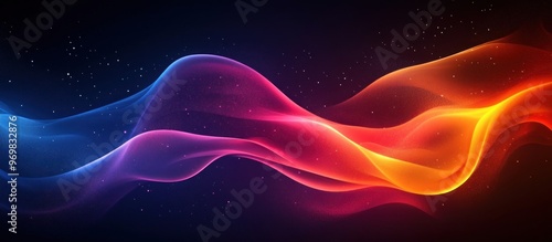 Abstract Wavy Lines with Glowing Gradient and Stardust