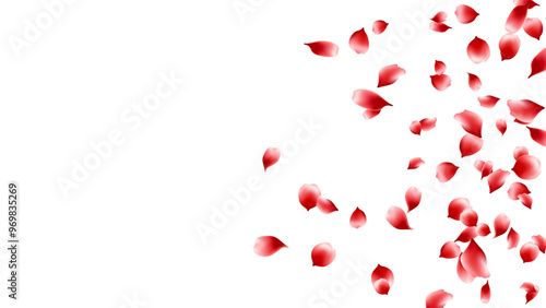 romantic red rose petals realistic illustration for Valentine Day, wedding, and celebration