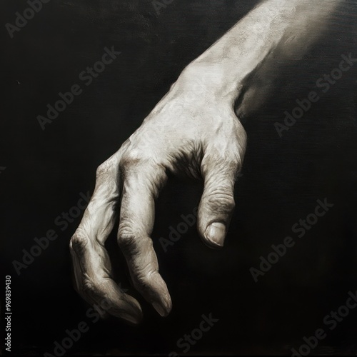 A Detailed Painting of a Hand Reaching Out