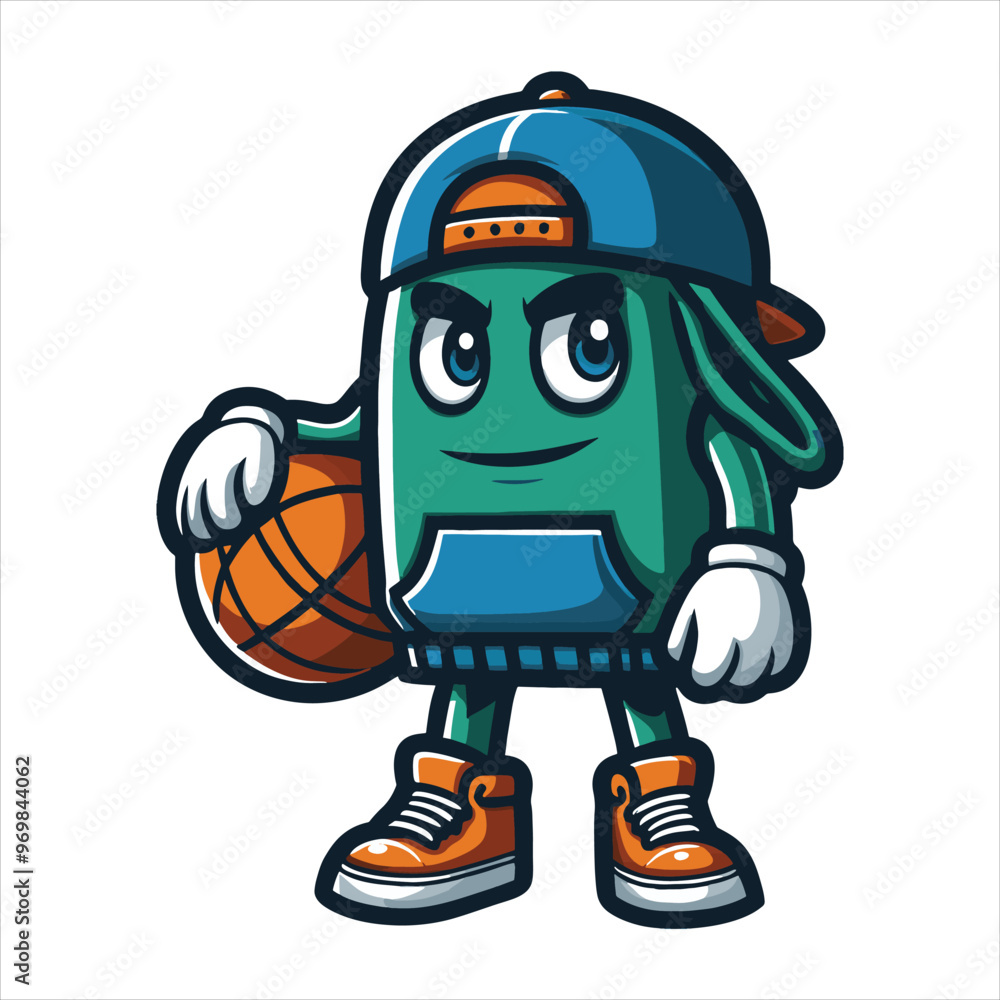 Cool Basketball Cartoon Mascot Vector Cool Basketball Cartoon Mascot Vector