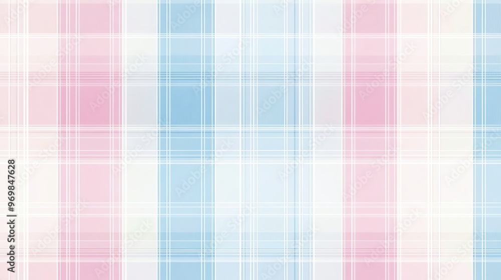 Soft pastel plaid fabric pattern with pink and blue stripes in light tones Soft pastel plaid fabric pattern with pink and blue stripes in light tones